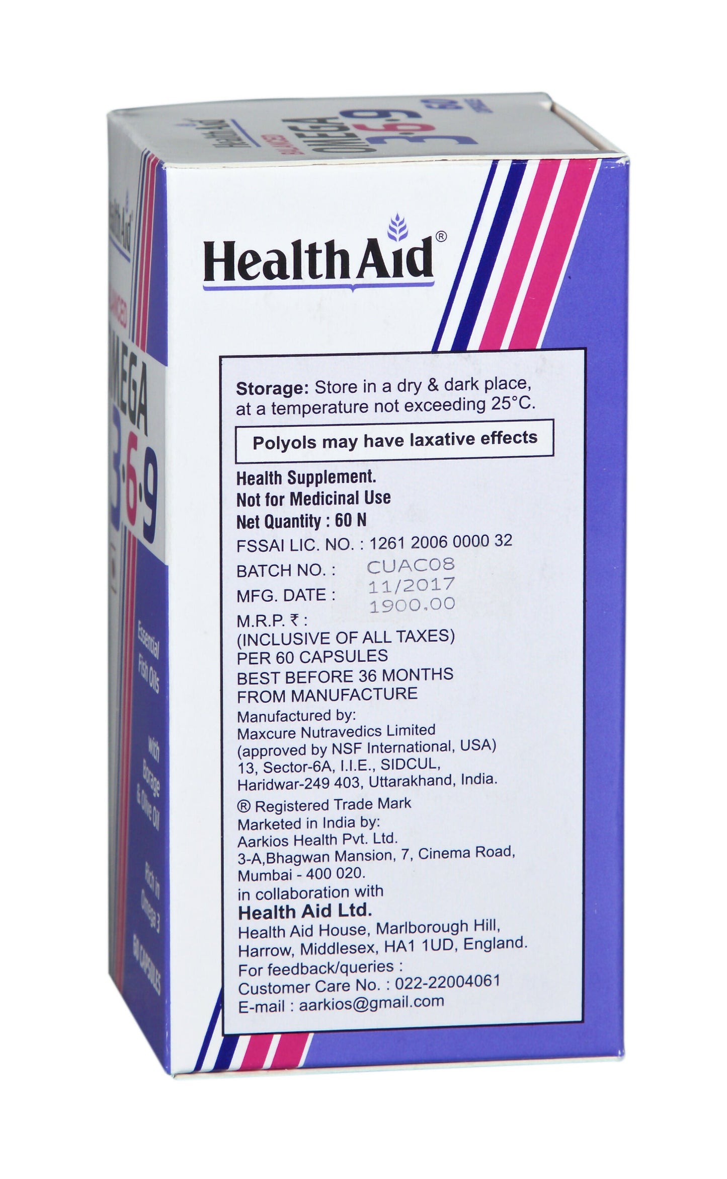 HealthAid Balanced Omega 3.6.9 Capsules - Swadesiicart