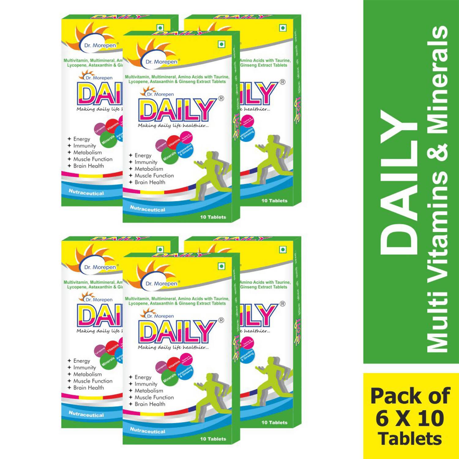 Dr. Morepen Daily Multivitamin Tablets for Women & Men, Multivitamins & Minerals Supplement - Swadesiicart