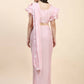 Pink Silk Satin Sequence Work Ready to Wear Saree with stitched Blouse - Nirvana | Swadesiicart