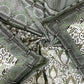 BELLA CASA Teal & Off White Printed 350 TC King Pure Cotton 2 Pillow Covers Bedsheet
