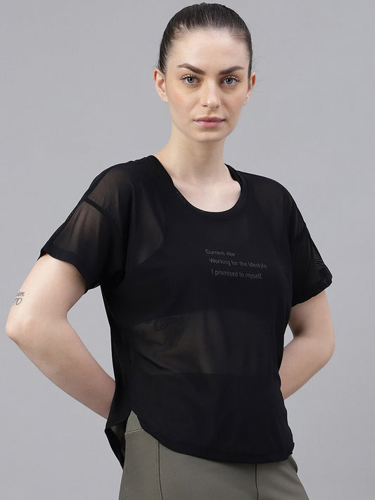 MKH Dri-FIT Typography Printed Drop Shoulder Sleeves T-Shirt - Swadesiicart