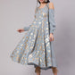 Aks Floral Printed Cold Shoulder Sleeves Pure Georgette Anarkali Kurta
