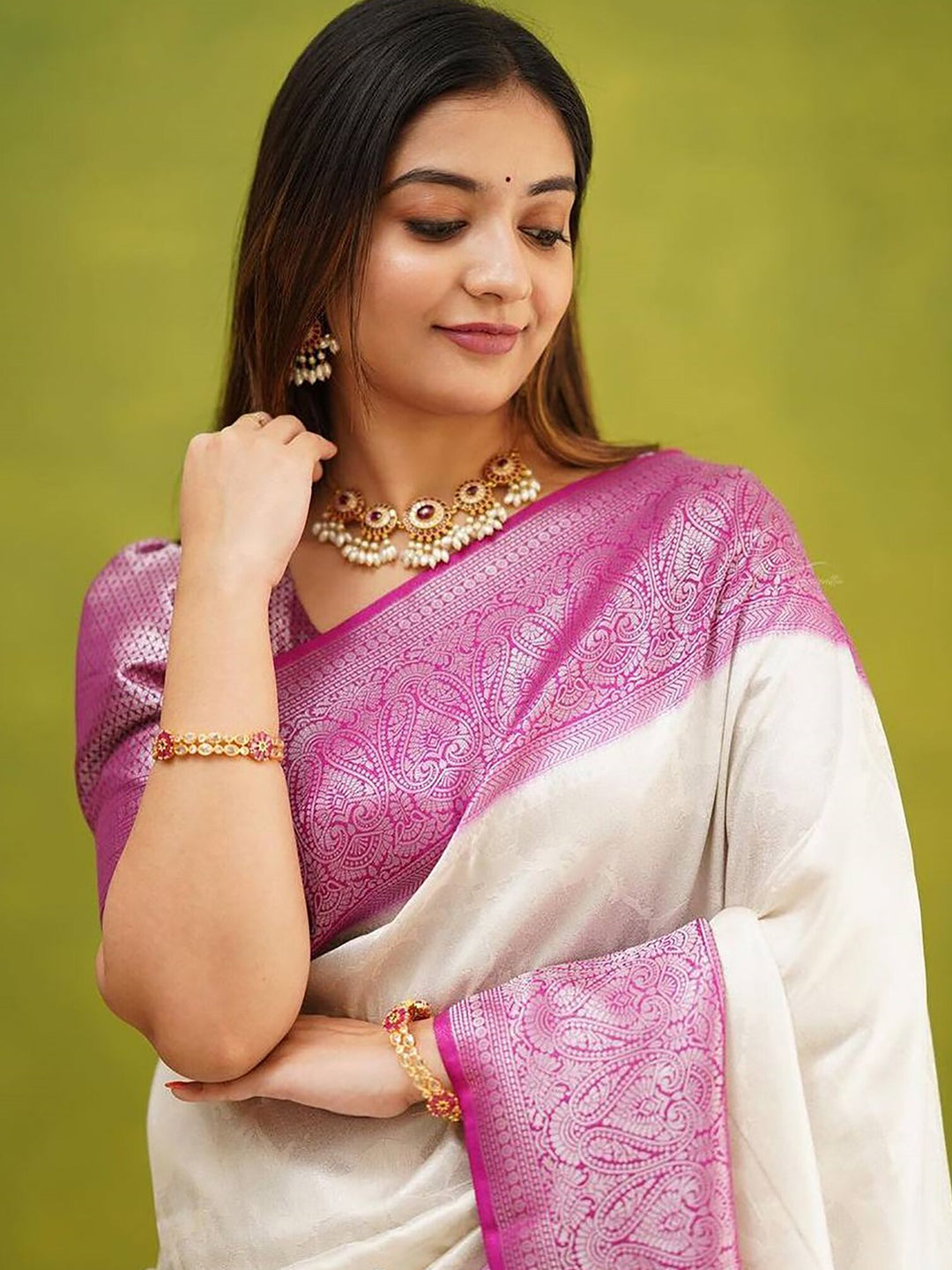 Kalini Woven Design Zari Banarasi Saree | Swadesiicart