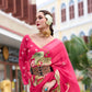 Anaita Pink Designer Printed Pure Georgette Saree With Blouse