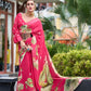 Anaita Pink Designer Printed Pure Georgette Saree With Blouse