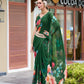 Anaita Dark Green Designer Printed Pure Georgette Saree With Blouse