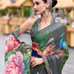 Anaita Grey Designer Printed Pure Georgette Saree With Blouse