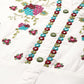 Anouk White Floral Yoke Design Mandarin Collar Mirror Work Cotton A-Line Kurta - Swadesiicart