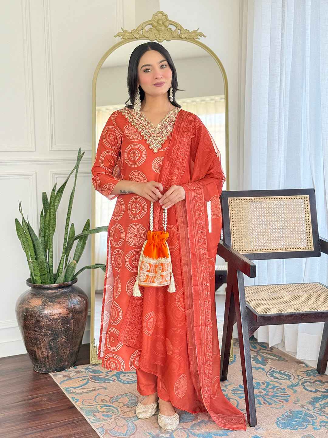 The52 Women's Gorgeous Rayon Embroidery Straight Kurta with Pant And Dupatta Set - Swadesiicart