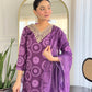 The52 Women's Gorgeous Rayon Embroidery Straight Kurta with Pant And Dupatta Set - Swadesiicart