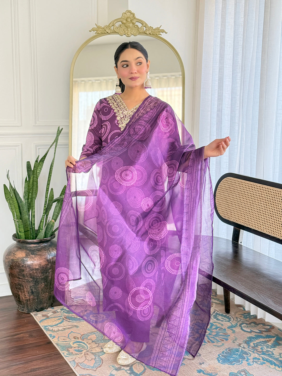 The52 Women's Gorgeous Rayon Embroidery Straight Kurta with Pant And Dupatta Set - Swadesiicart