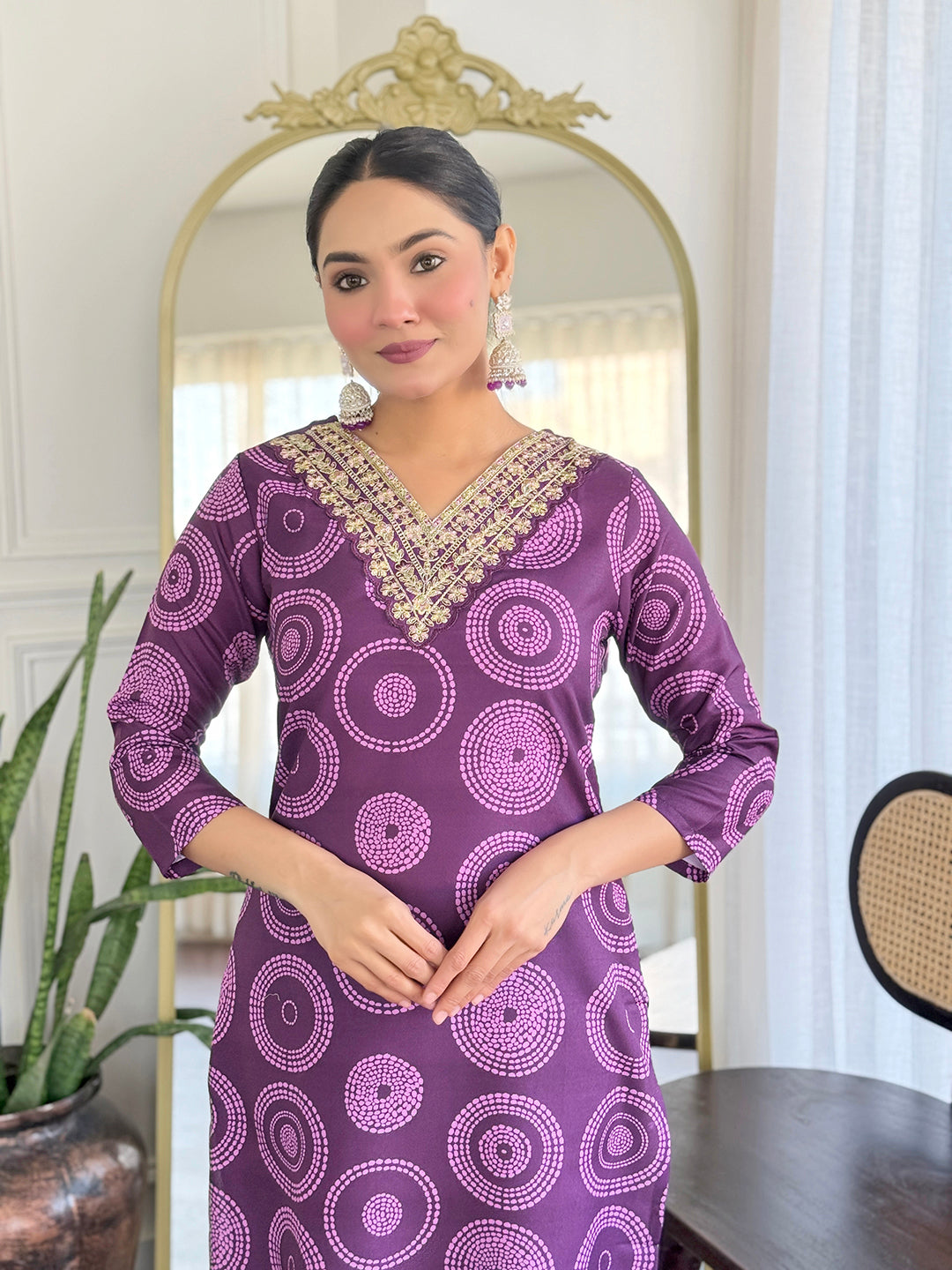 The52 Women's Gorgeous Rayon Embroidery Straight Kurta with Pant And Dupatta Set - Swadesiicart