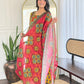 The52 Women's Gorgeous Rayon Printed Flared Kurta with Pant And Dupatta Set - Swadesiicart