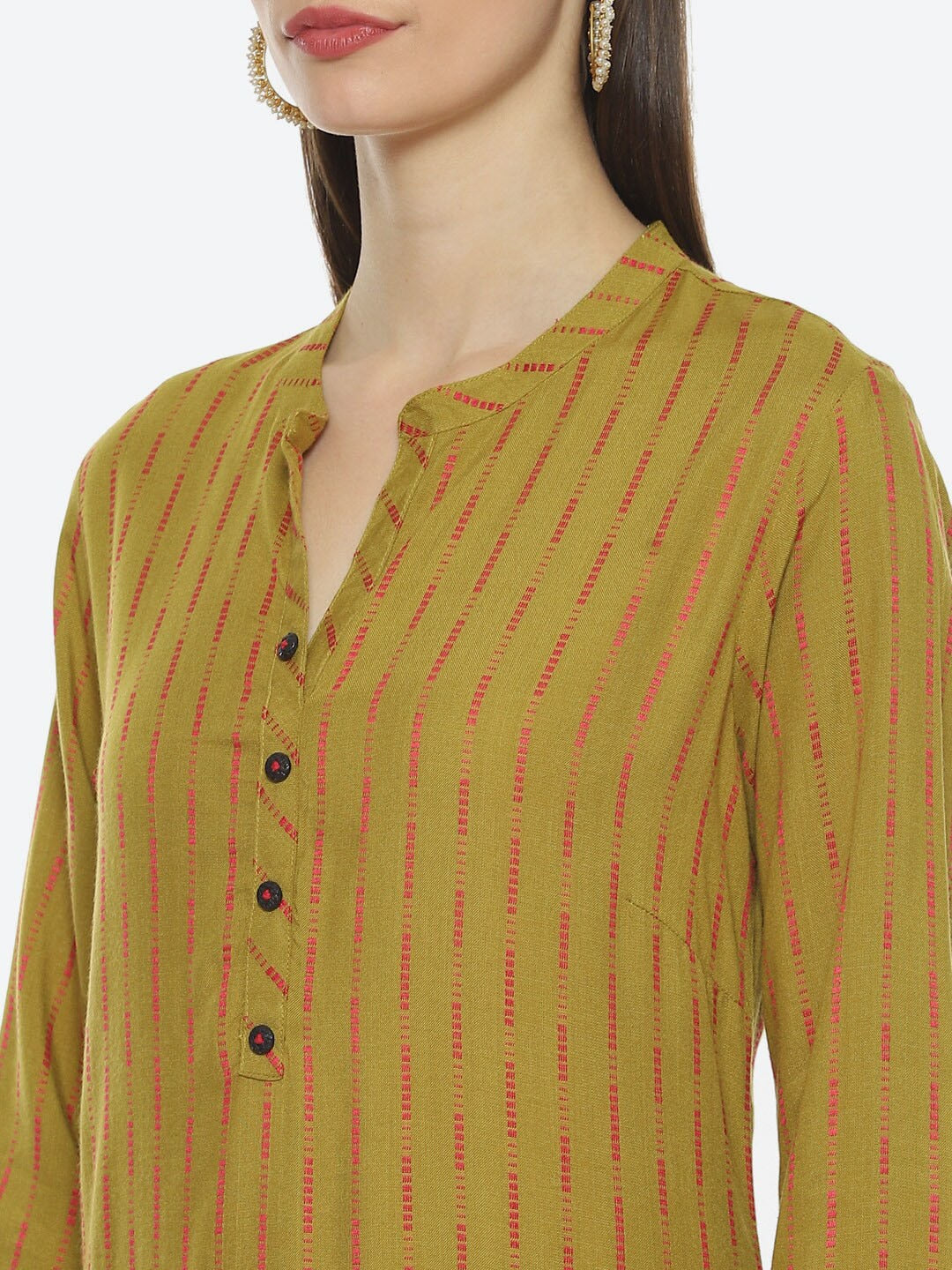 Biba Women Striped A-Line Kurta - Swadesiicart