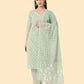 Yufta Green Ethnic Motifs Embroidered Regular Chikankari Pure Cotton Kurta with Trousers & With Dupatta | Swadesiicart