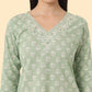 Yufta Green Ethnic Motifs Embroidered Regular Chikankari Pure Cotton Kurta with Trousers & With Dupatta | Swadesiicart