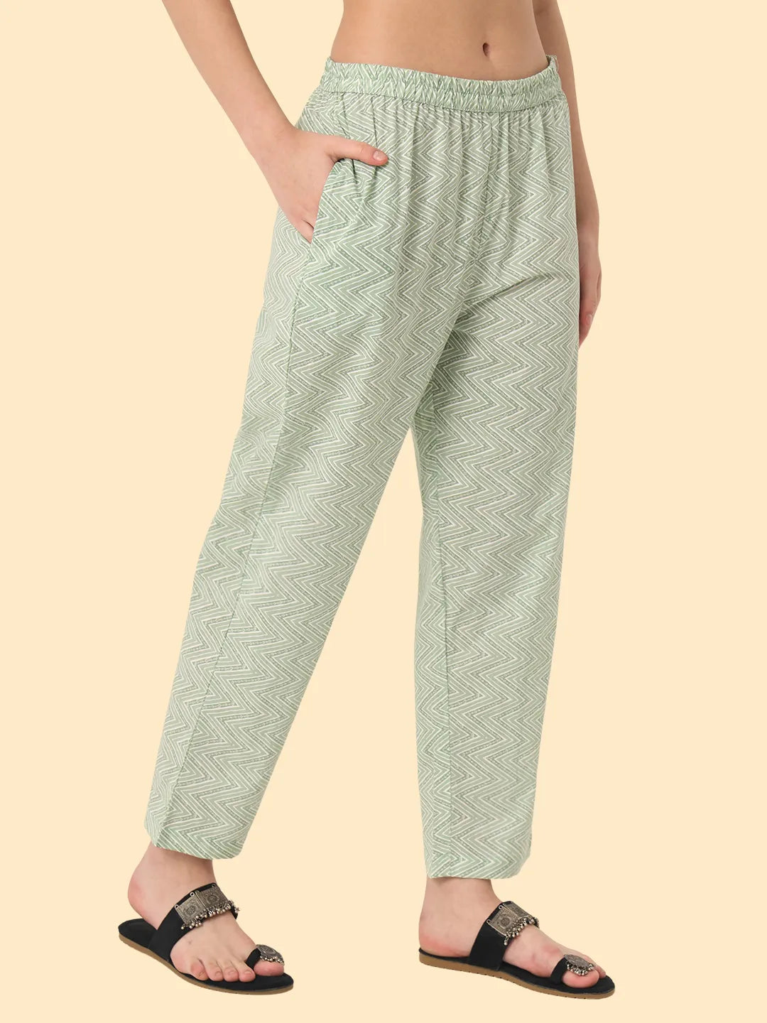 Yufta Green Ethnic Motifs Embroidered Regular Chikankari Pure Cotton Kurta with Trousers & With Dupatta | Swadesiicart