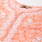 ADA Women Peach-Coloured & White Ethnic Motifs Chikankari Cotton Handloom Kurta | Swadesiicart