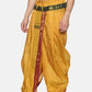 Sethukrishna Men Mustard-Yellow & Red Solid Readymade Dhoti | Swadesiicart