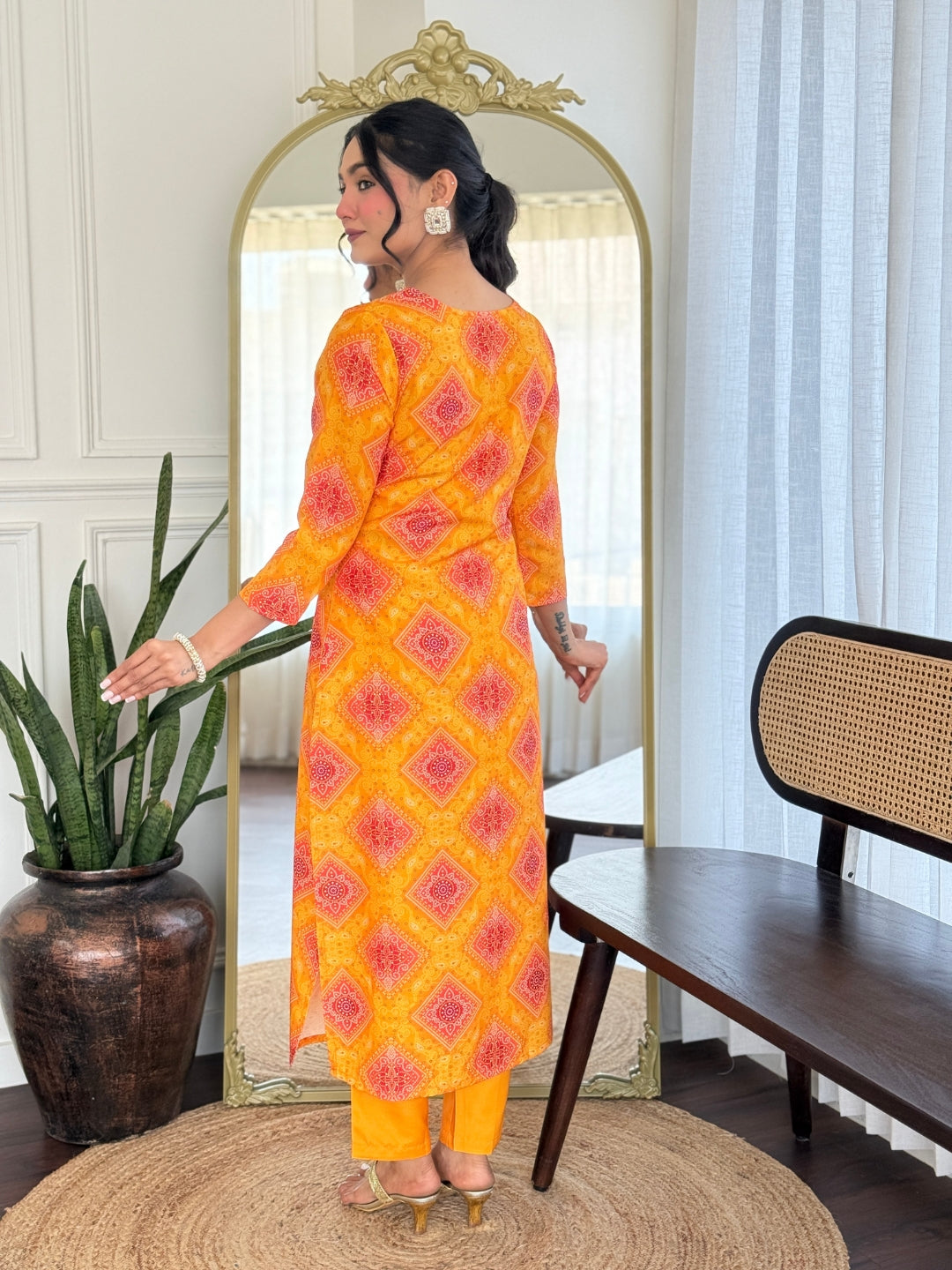 The52 Women's Beautiful Rayon Embroidery work Straight Kurta with Pant and Dupatta Set - Swadesiicart