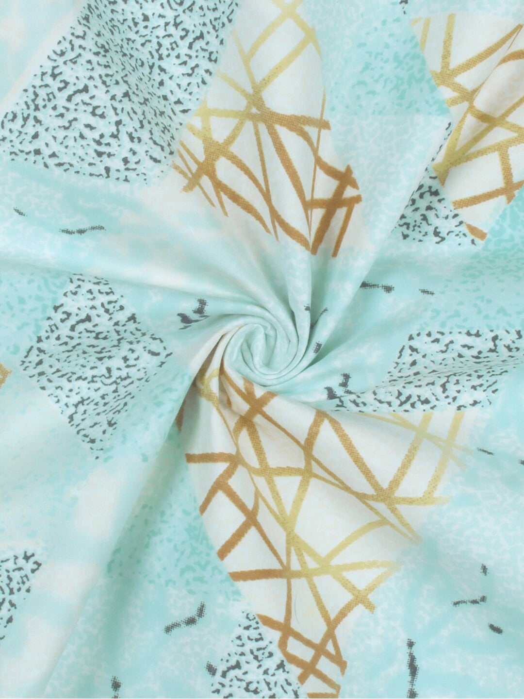 Story@home Blue & Yellow Printed Microfiber 180 TC Bedsheet With Pillow Cover - Swadesiicart