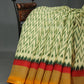 Shades of Light Apple Green And Yellow Colour Blouse Ikat Design Semi Chanderi Saree By Gayathri Reddy Designer Studio | Swadesiicart