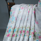Shades of Light Grey With Floral Print Semi Chanderi Saree By Gayathri Reddy Designer Studio | Swadesiicart