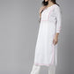 ADA Ethnic Motifs Embroidered Chikankari Cotton Kurta