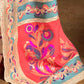 Mitera Cream-Coloured & Pink Woven Design Silk Blend Banarasi Saree | Swadesiicart