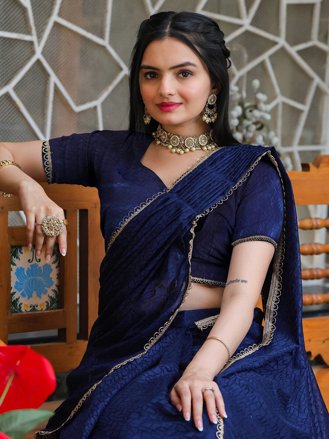 Tikhi Imli Woven Design Ready to Wear Saree | Swadesiicart