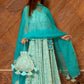 Pomcha Jaipur Noor Blue Cotton Angrakha Set | Swadesiicart