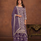 Anaita Lavender Embroidered Faux Georgette Salwar Suit