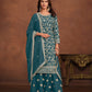 Anaita Teal Embroidered Faux Georgette Salwar Suit