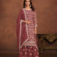 Anaita Brown Embroidered Faux Georgette Salwar Suit