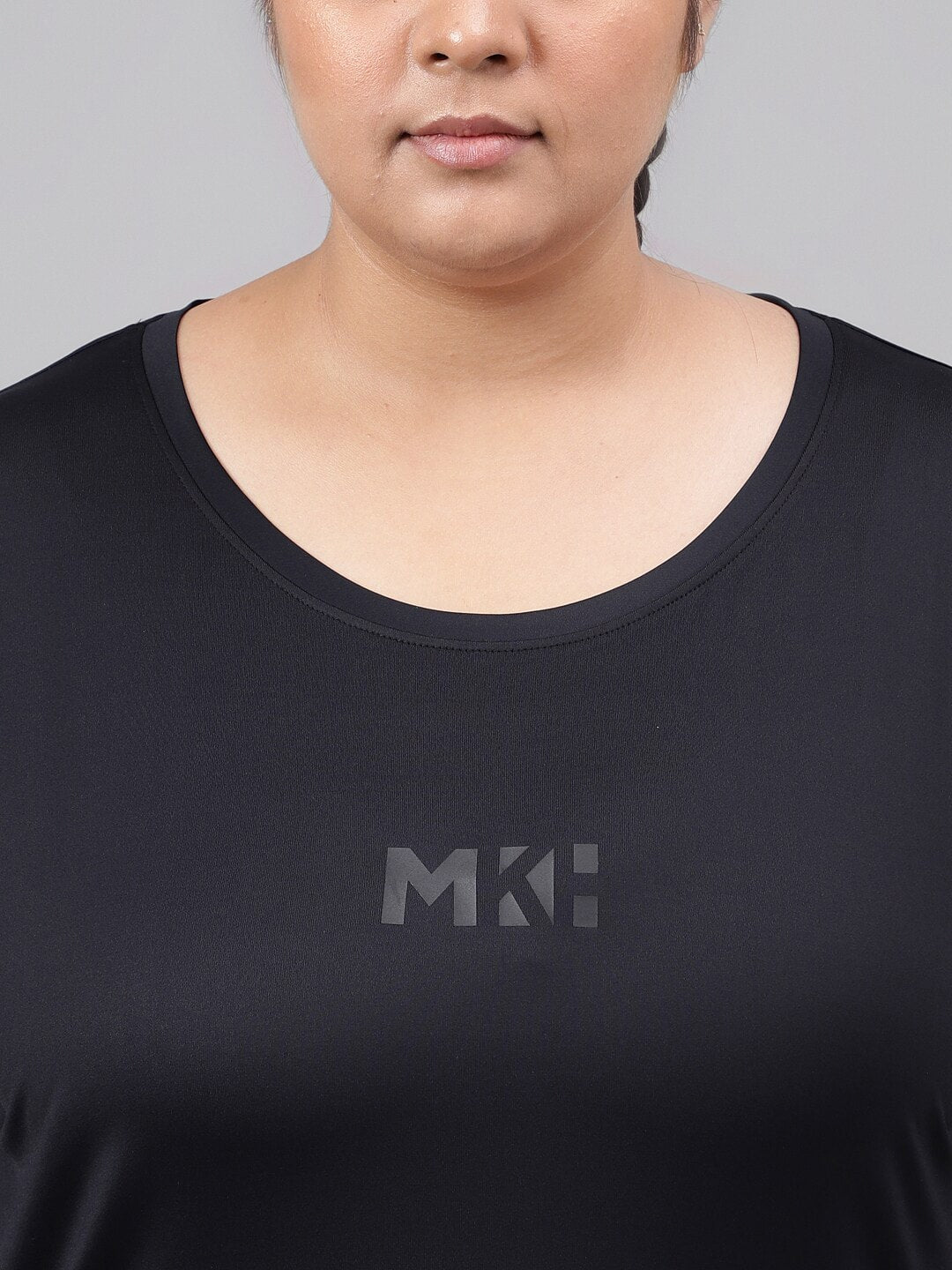 MKH Plus Size Drop Shoulder Sleeves Relaxed Fit Dri-FIT Sports T-shirt - Swadesiicart