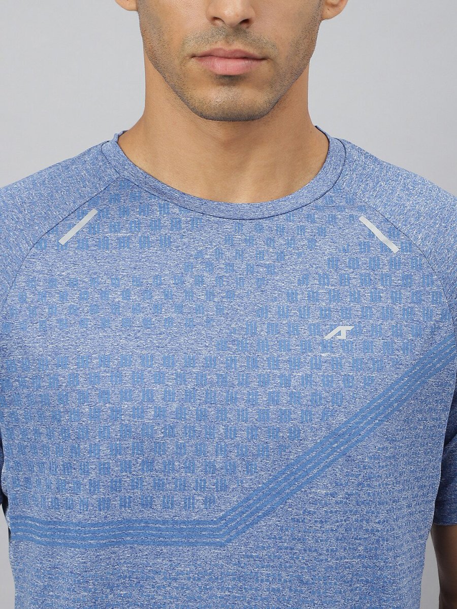 Alcis Men Heather Anti-Static Slim-Fit Round Neck Swadesiicartnce Running T-Shirt | Swadesiicart