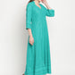 Kalini Chikankari Embroidered Pure Cotton Anarkali Kurta | Swadesiicart