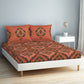 SPACES Aurum Peach Ethnic Motifs Pure Cotton 140 TC Queen Bedsheet with 2 Pillow Covers - Swadesiicart