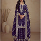 Anaita Violet Heavy Vichitra Silk Suit With Sequence & Multi Work