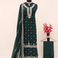 Anaita Green Heavy Vichitra Silk Suit With Sequence & Multi Work