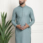 Sojanya Woven Design Mandarin Collar Straight Cotton Kurta | Swadesiicart