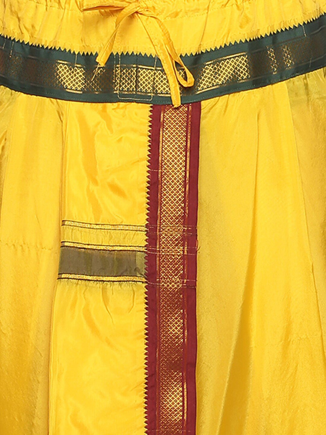 Sethukrishna Men Yellow & Red Readymade Dhoti | Swadesiicart