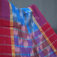 Dual Shades of Sky Blue And Maroon Mangalagiri Ikkat Cotton Saree By Gayathri Reddy Designer Studio | Swadesiicart