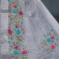 Shades of Light Grey With Floral Print Semi Chanderi Saree By Gayathri Reddy Designer Studio | Swadesiicart