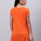 Souchii Orange Floral Embroidered Mirror Work Mirror Work Kurti - Swadesiicart