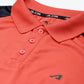 Alcis Men Red & Navy Blue Colourblocked Polo Collar Slim Fit Running T-shirt | Swadesiicart