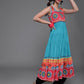 Aks Floral Printed Sleeveless Cotton Silk Anarkali Kurta