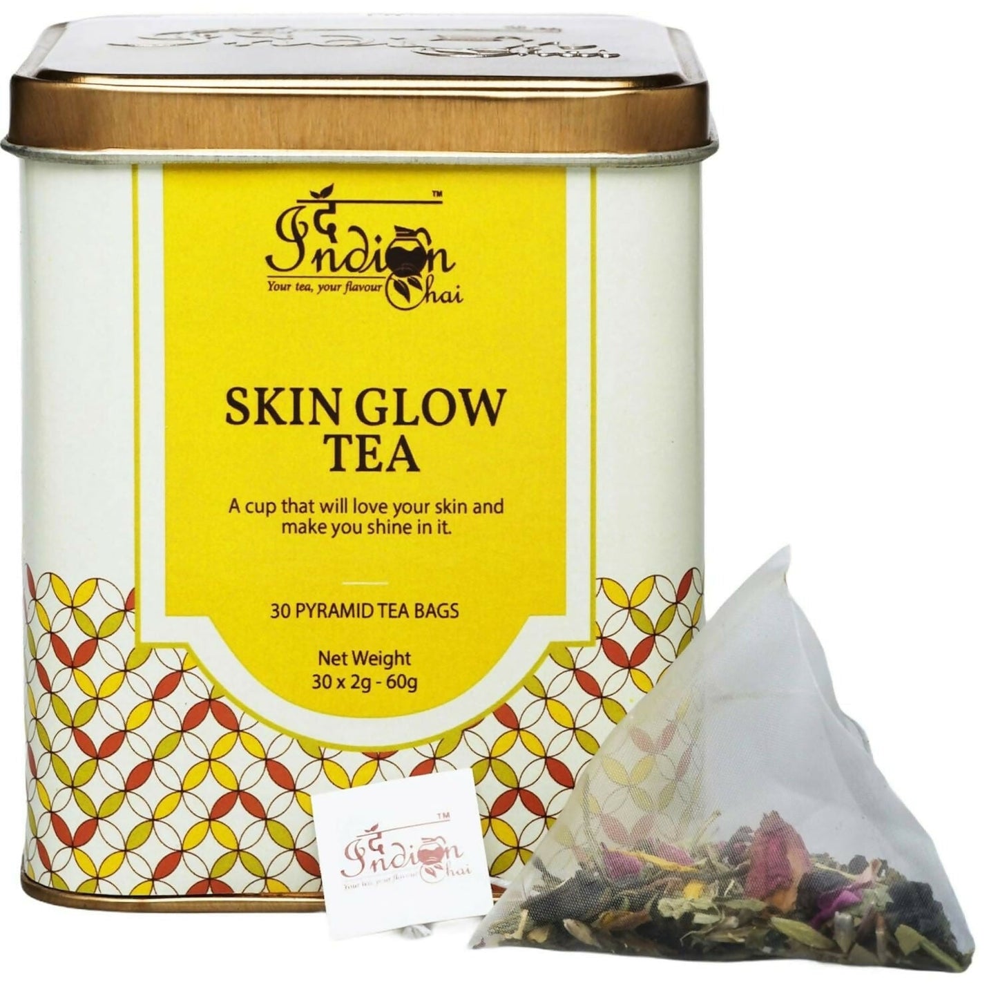 The Indian Chai – Skin Glow Tea 30 Pyramid Tea Bags | Swadesiicart