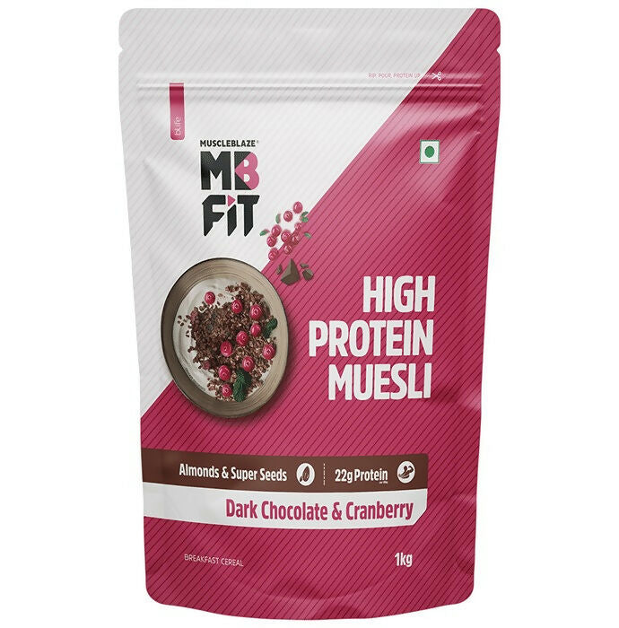 MuscleBlaze Fit High Protein Muesli - Dark Chocolate & Cranberry - Swadesiicart
