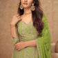 Anaita Green Chinon Sequence Embroidered Readymade Salwar Suit